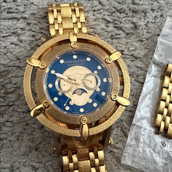 Xoskeleton Ocean Warrior Fortune Blue/Gold Watch LE #888 Men’s Watch For Repair - Picture 7 of 9